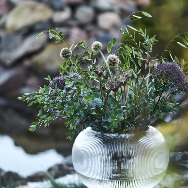 blombruket orkad nigella, scabiosa och chasmanthiumgräs